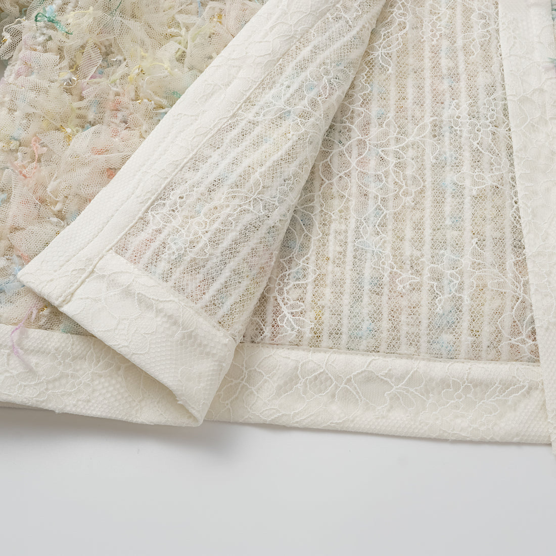 "Brunch at Ritz." Special craft lace cardigan—Summer Monet