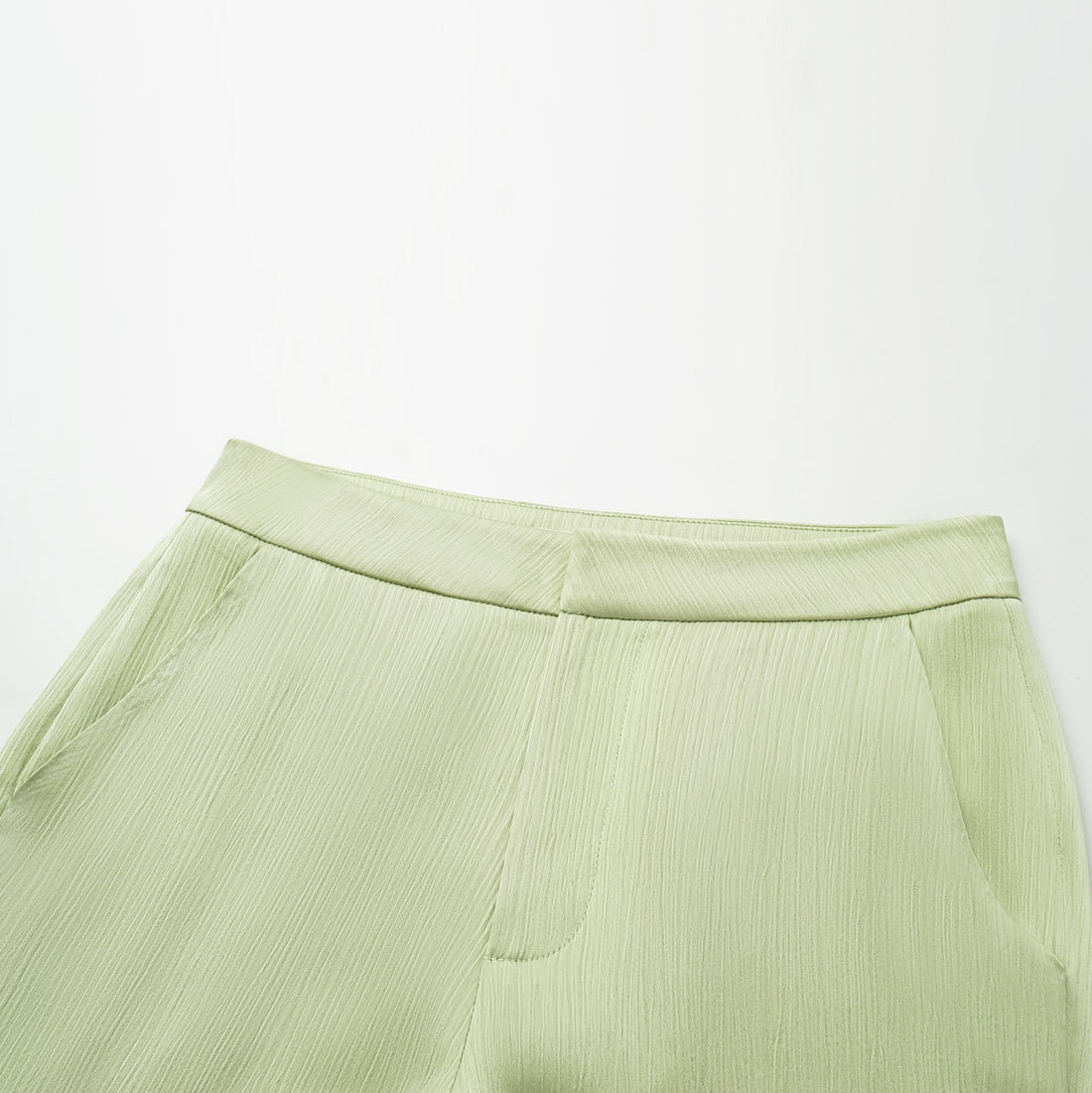 "Easy Go Chic" Korean Pleated Flared Pants - Bubble Green