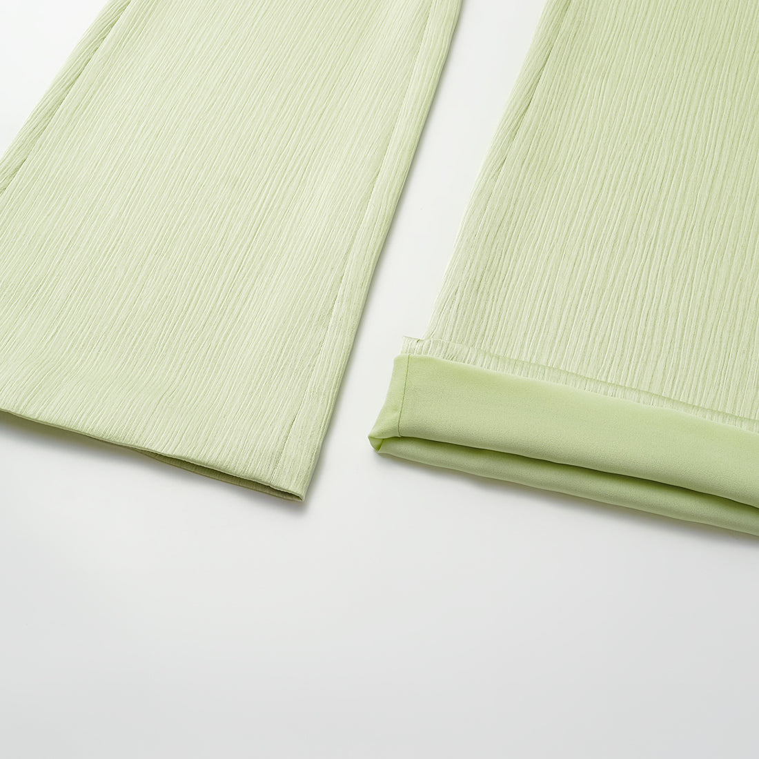 "Easy Go Chic" Korean Pleated Flared Pants - Bubble Green