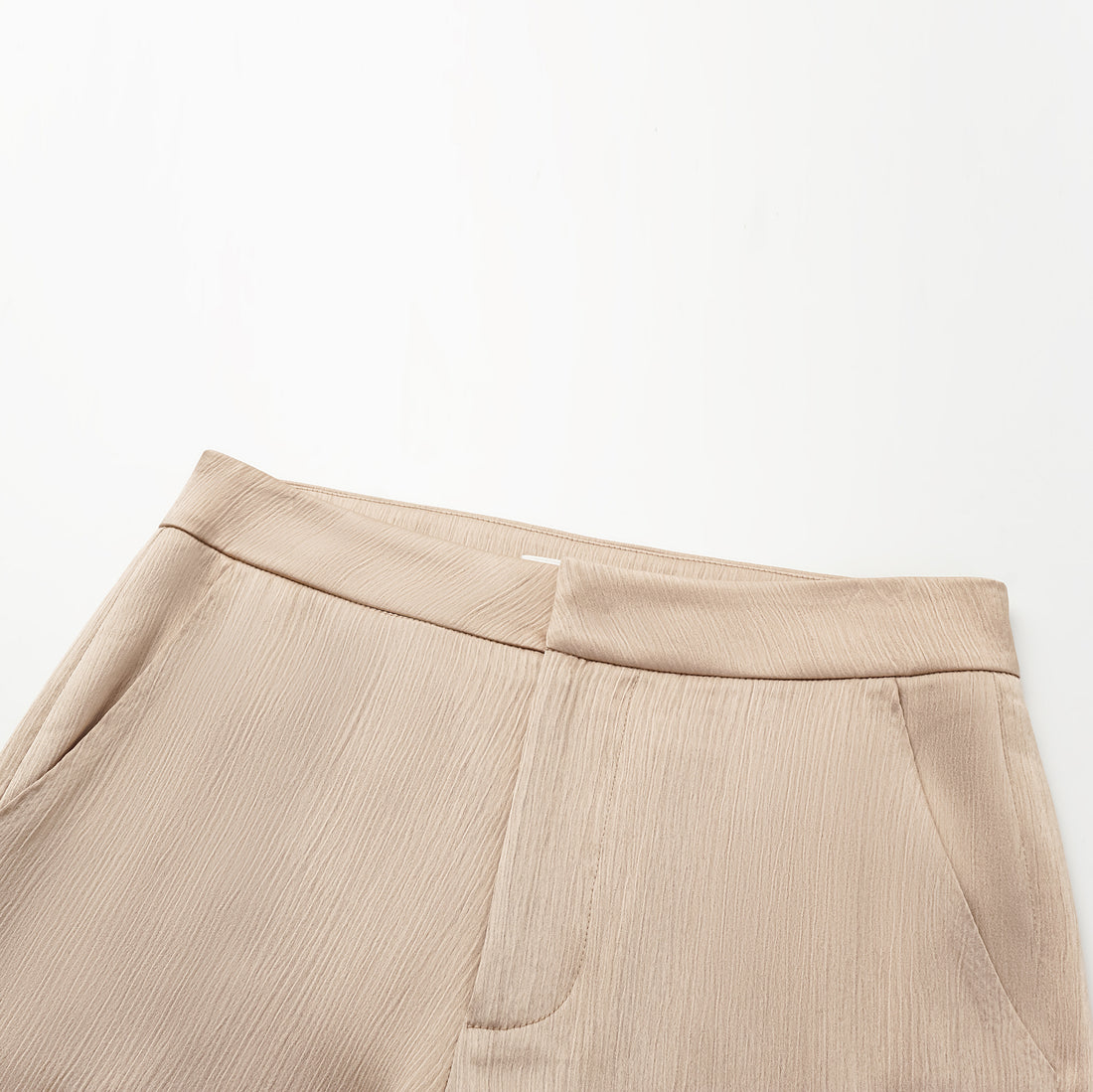 "Easy Go Chic" Korean pleated fabric flared pants - nude gold