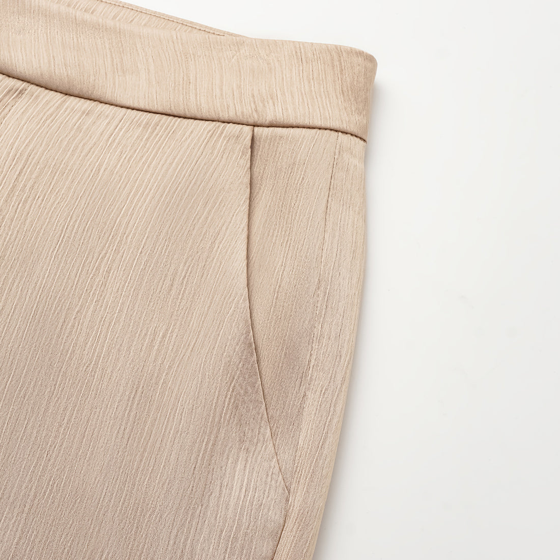 "Easy Go Chic" Korean pleated fabric flared pants - nude gold