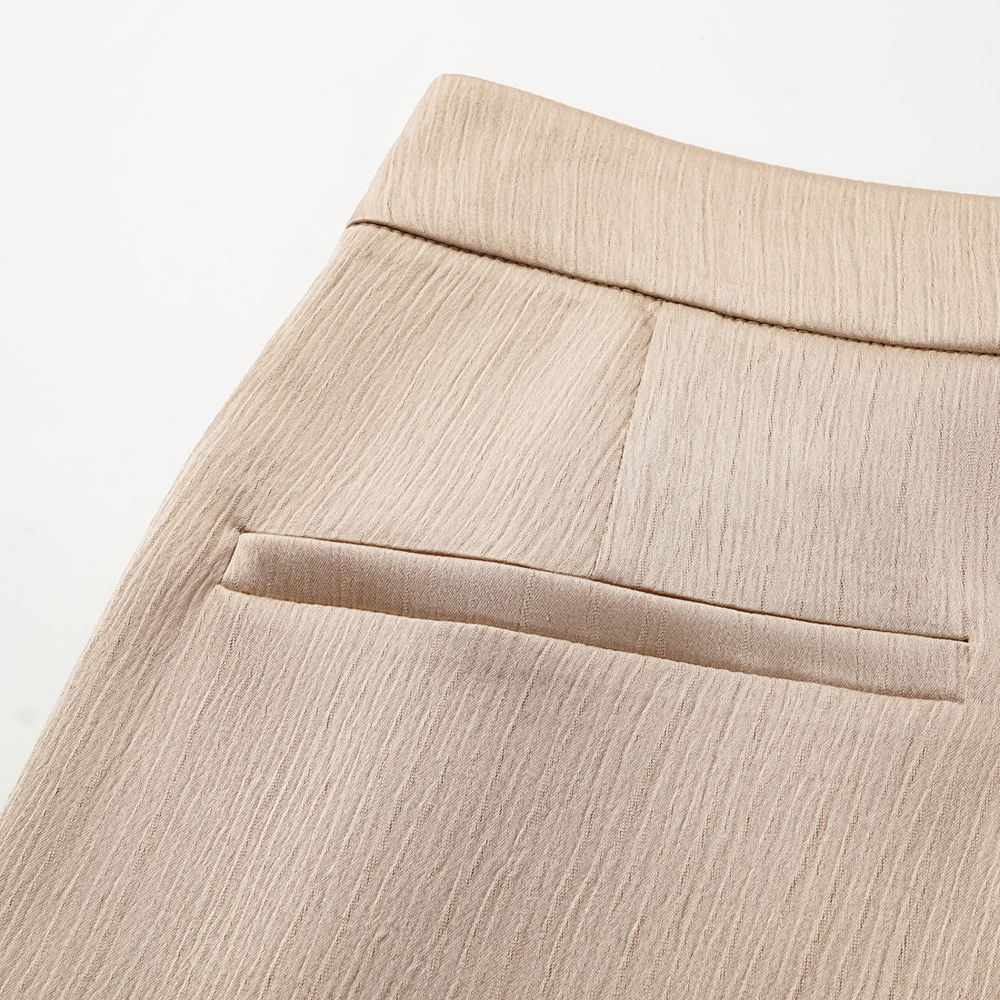 "Easy Go Chic" Korean pleated fabric flared pants - nude gold