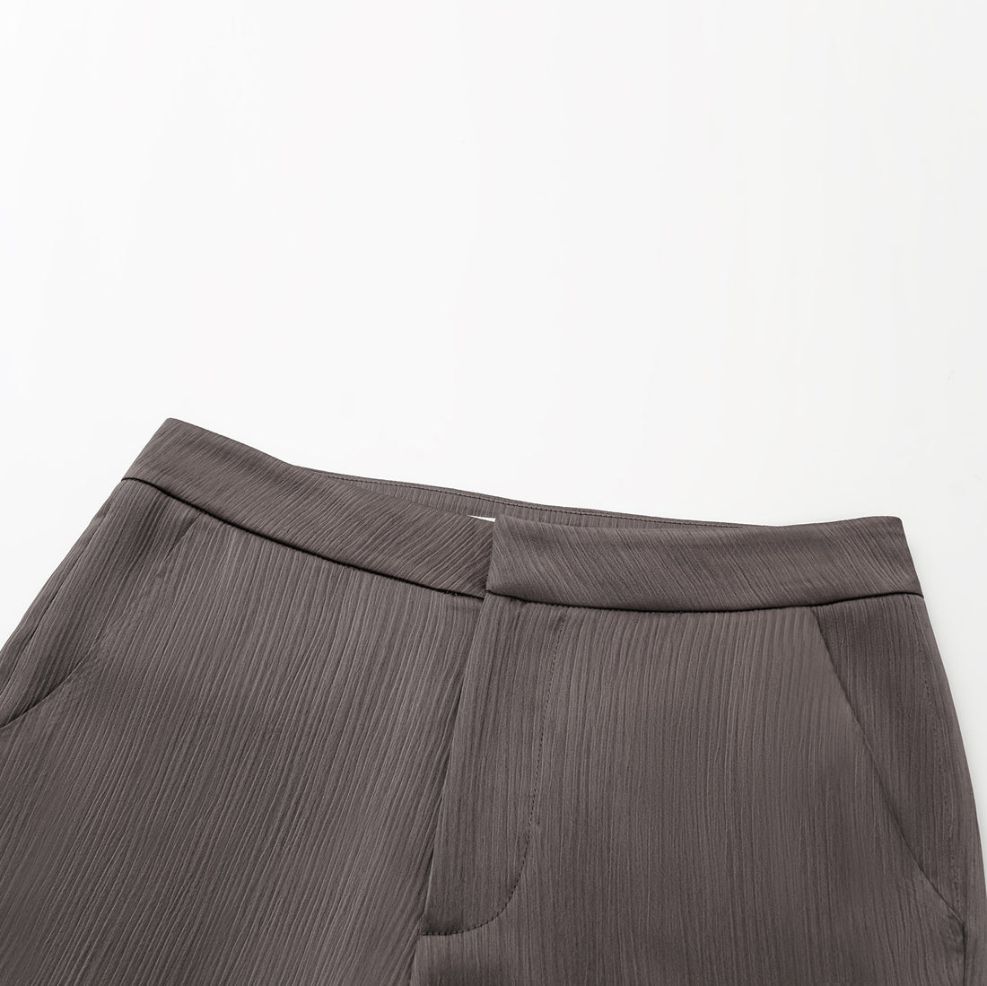 "Easy Go Chic" Korean pleated fabric flared pants - leather brown