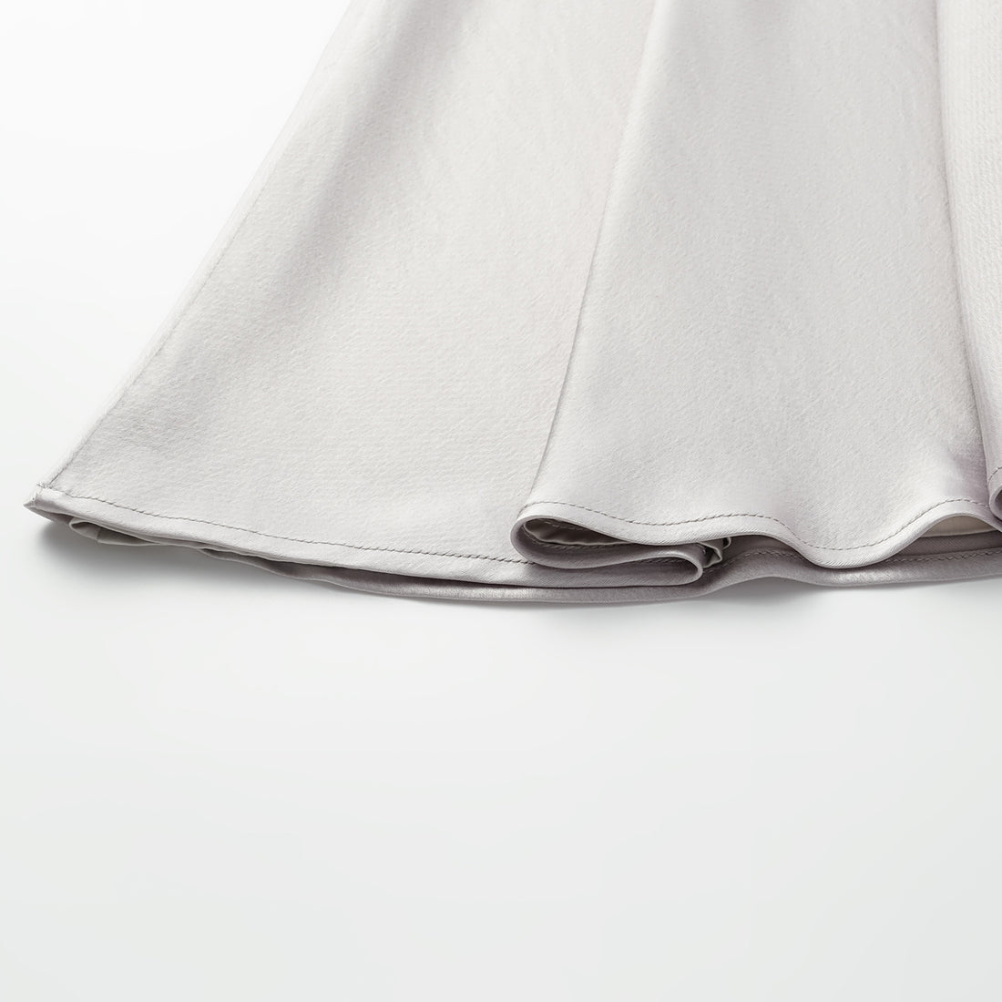 “True Grace.” Crystal scale texture acetate shirt dress—silver gray
