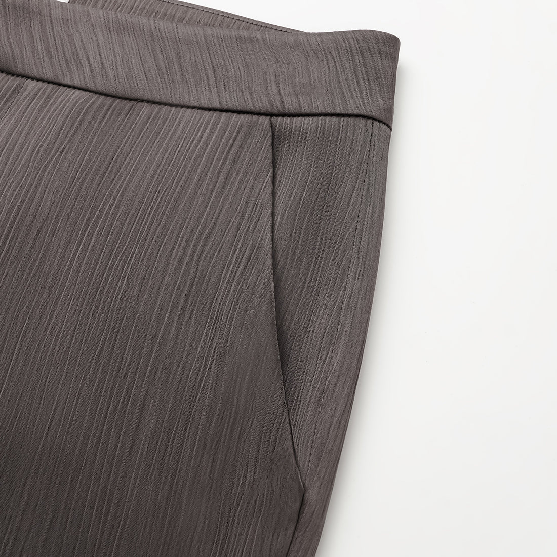 "Easy Go Chic" Korean pleated fabric flared pants - leather brown