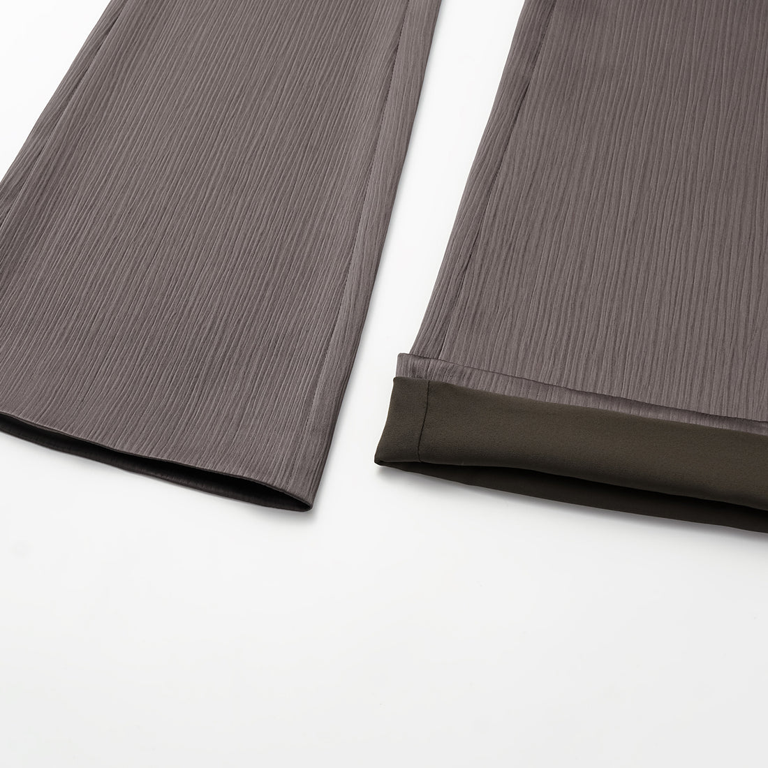 "Easy Go Chic" Korean pleated fabric flared pants - leather brown