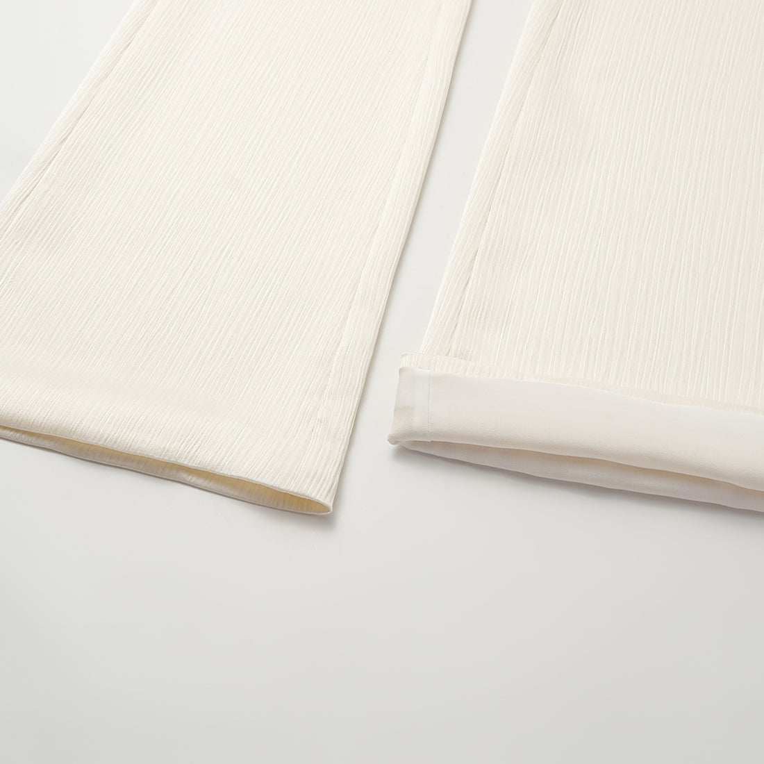 "Easy Go Chic" Korean Pleated Flared Pants - Original White
