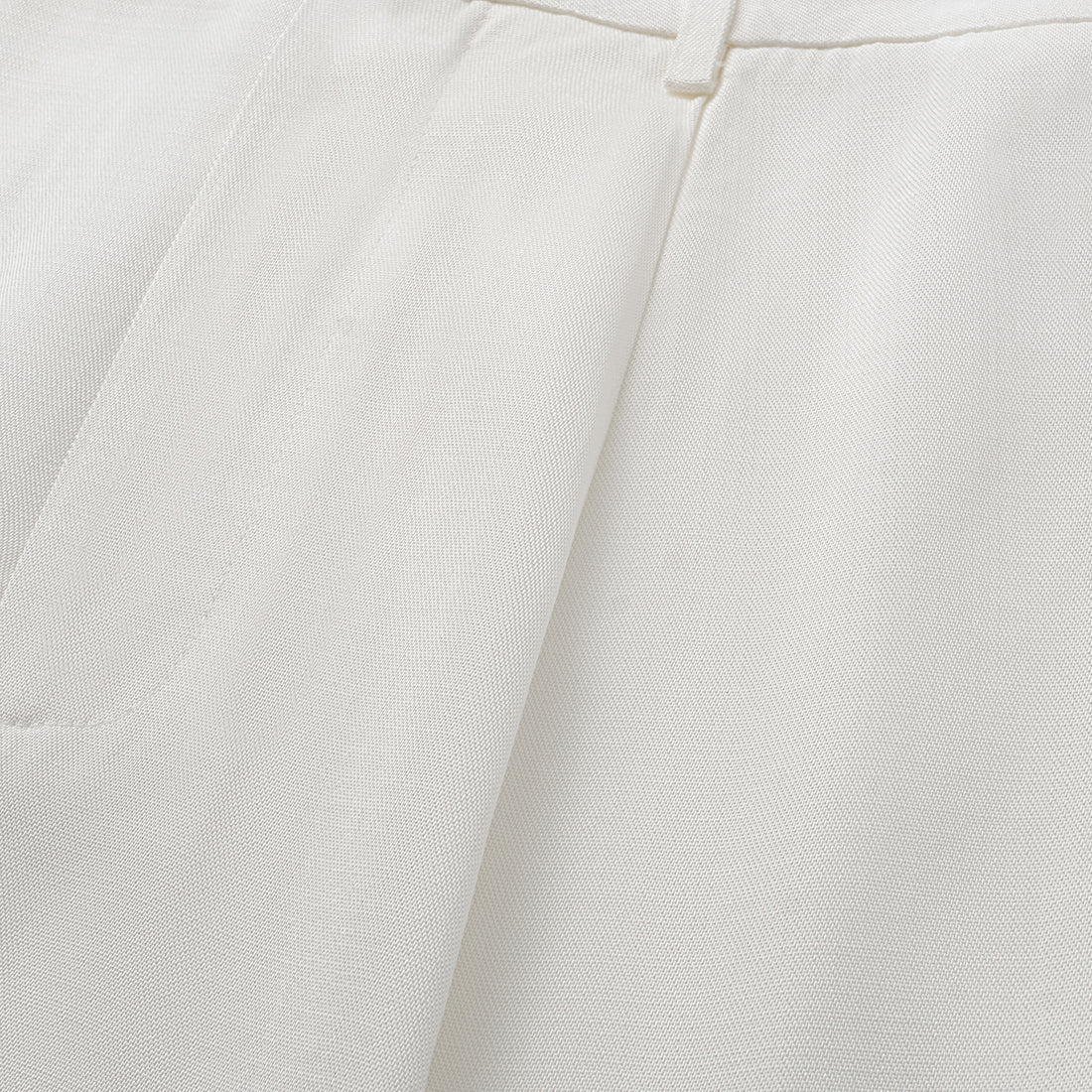 "Speak Sleek" Luxury Lightweight Linen Textured Acetate Three-Dimensional Tailored Wide Pants—Ivory