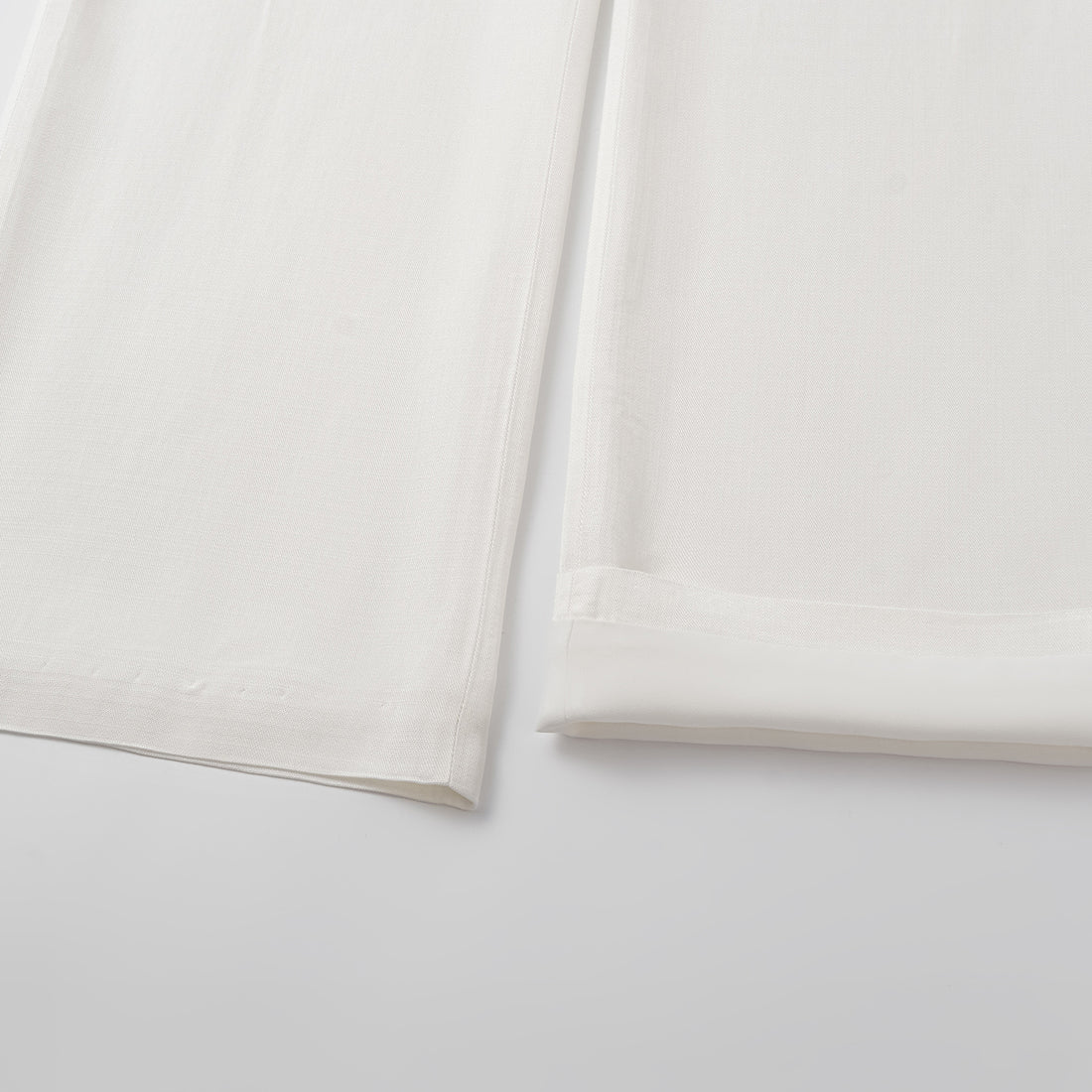 "Speak Sleek" Luxury Lightweight Linen Textured Acetate Three-Dimensional Tailored Wide Pants—Ivory