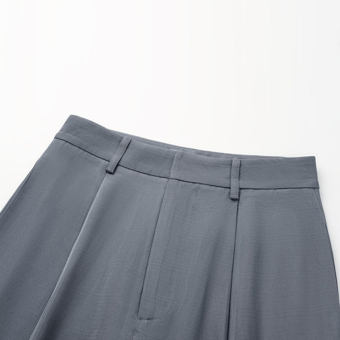 "Speak Sleek" Luxury Lightweight Linen Textured Acetate Three-Dimensional Tailored Wide Pants—Cloud