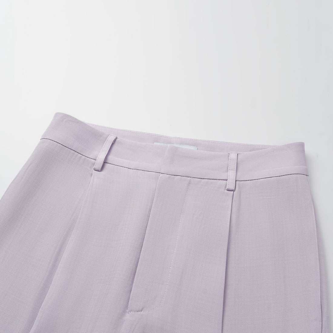 "Speak Sleek" Luxury Lightweight Linen Textured Acetate Three-Dimensional Tailored Wide Pants—Lilac