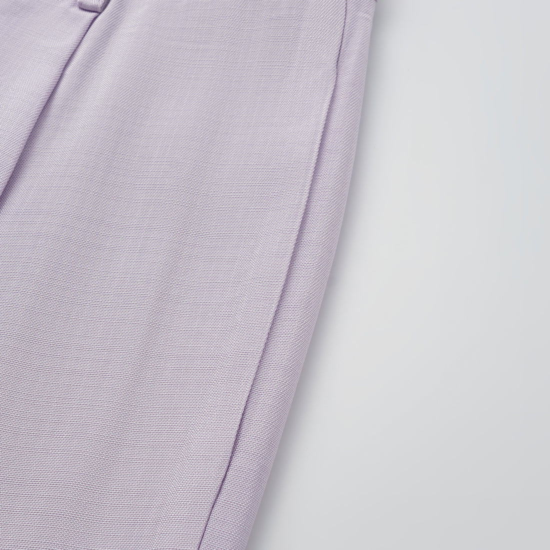 "Speak Sleek" Luxury Lightweight Linen Textured Acetate Three-Dimensional Tailored Wide Pants—Lilac