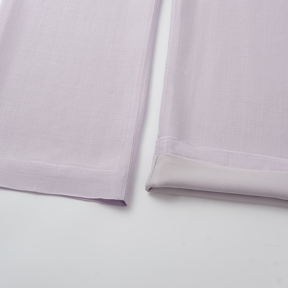 "Speak Sleek" Luxury Lightweight Linen Textured Acetate Three-Dimensional Tailored Wide Pants—Lilac