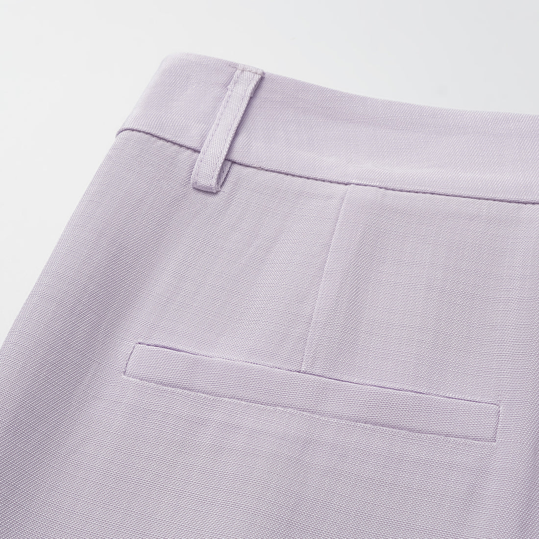 "Speak Sleek" Luxury Lightweight Linen Textured Acetate Three-Dimensional Tailored Wide Pants—Lilac