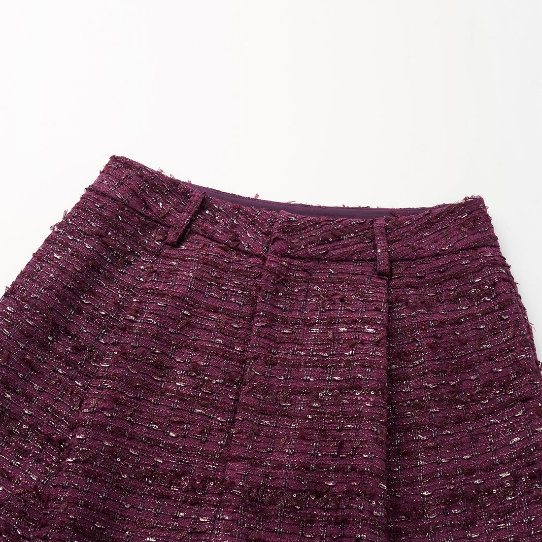 "Westminister Weekdays" Lightweight Tweed Tailored Wide Pants - Romance