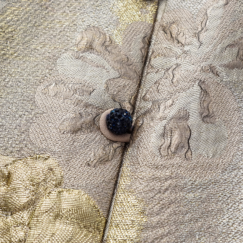 “Imperial Garden Gala” Italian Jacquard Chinese Style Dress — Gold