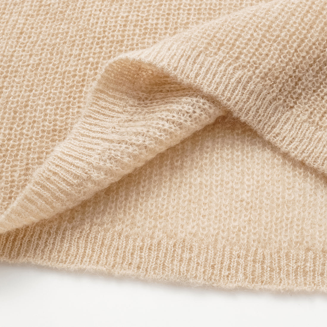 Autumn Diary Superfine Knit 3/4 Sleeve Top — Light Camel