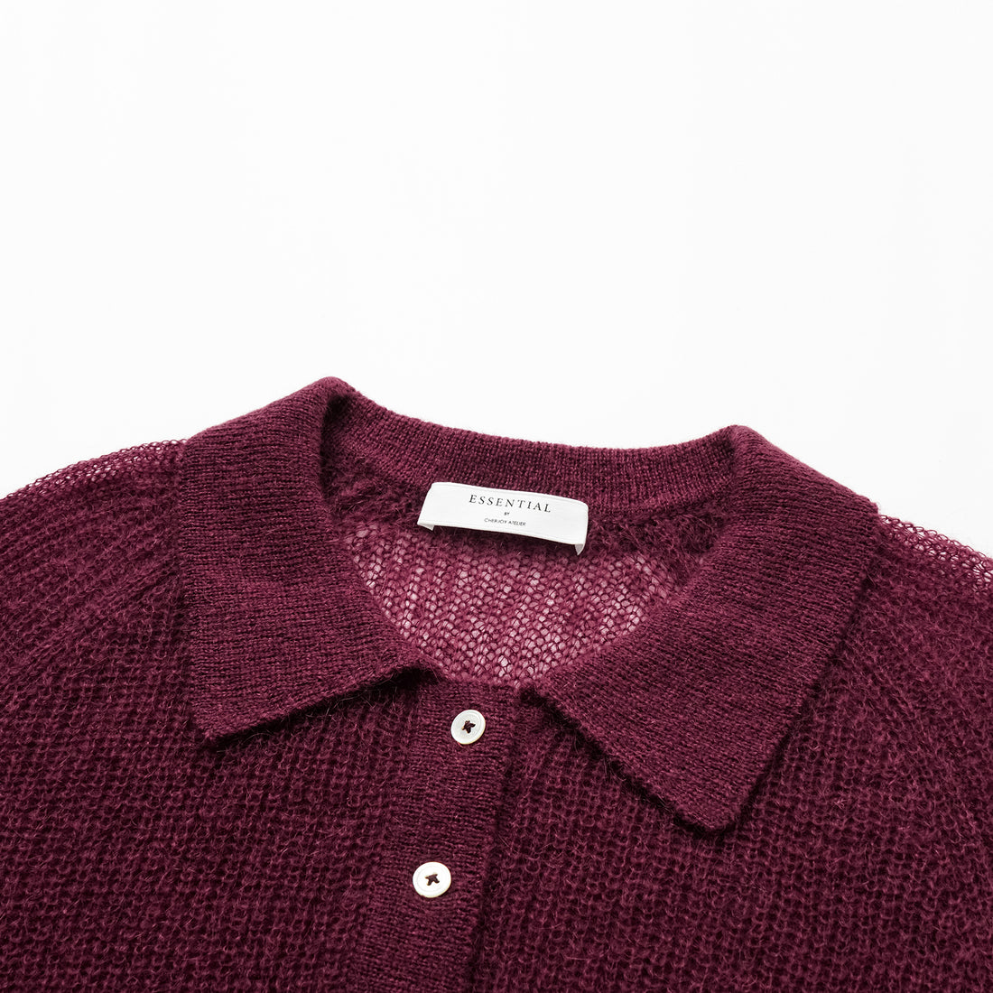 Autumn Diary Superfine Knit 3/4 Sleeve Top — Burgundy