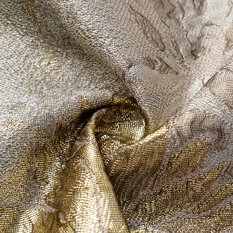 “Imperial Garden Gala” Italian Jacquard Chinese Style Dress — Gold