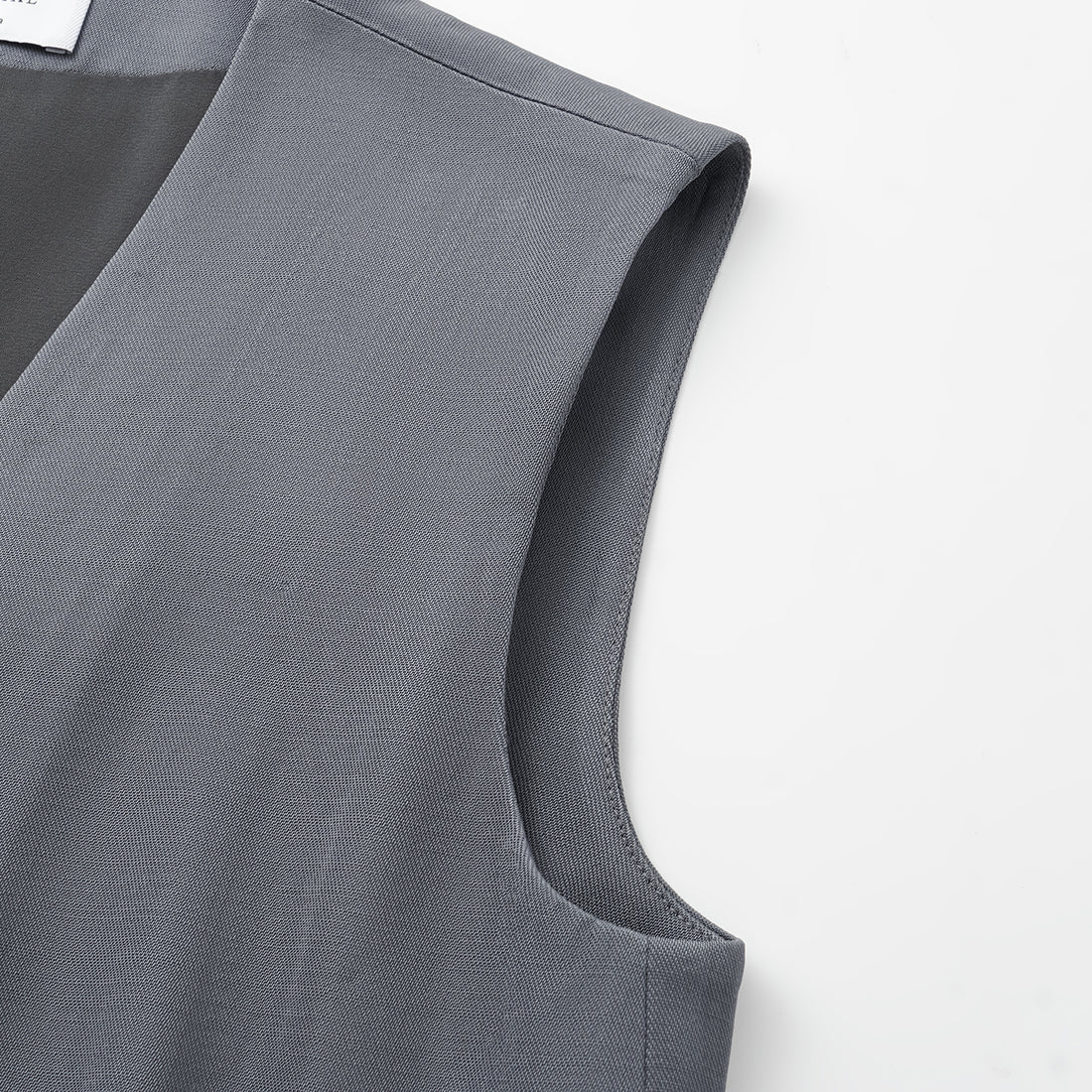 "Speak Sleek" Luxury Lightweight Linen Texture Acetate Tie-Strap Suit Vest—Cloud