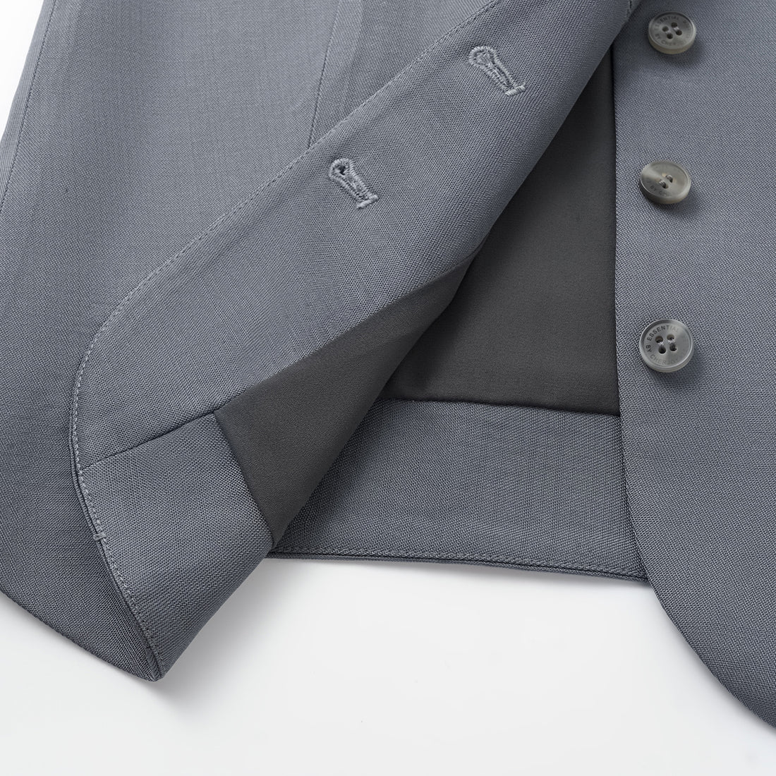 "Speak Sleek" Luxury Lightweight Linen Texture Acetate Tie-Strap Suit Vest—Cloud