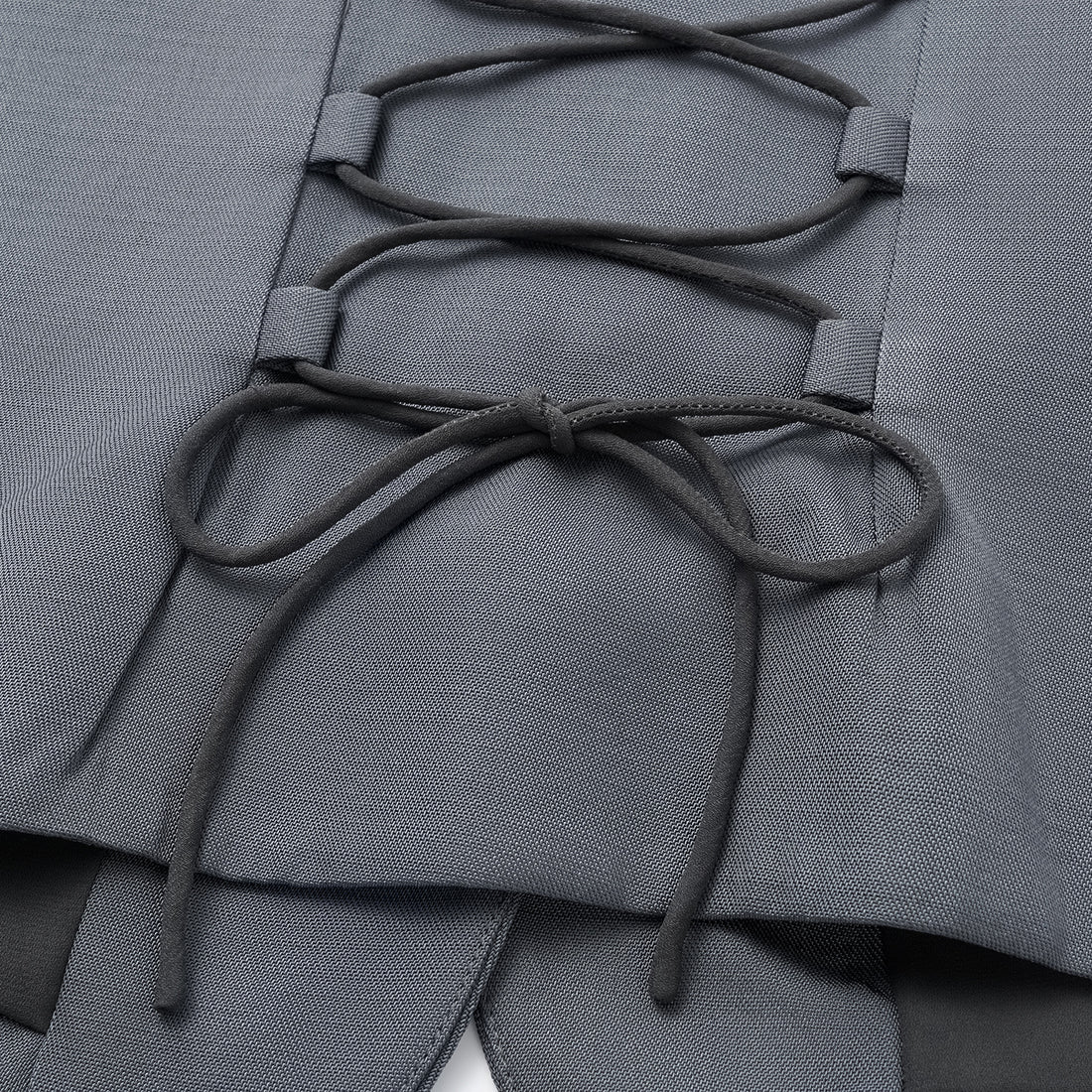 "Speak Sleek" Luxury Lightweight Linen Texture Acetate Tie-Strap Suit Vest—Cloud