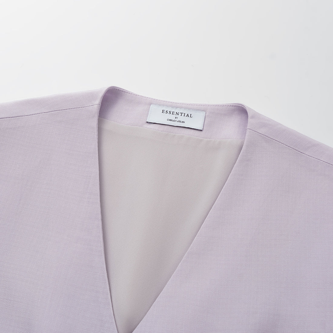 "Speak Sleek" Luxury Lightweight Linen Texture Acetate Tie-Strap Suit Vest—Lilac