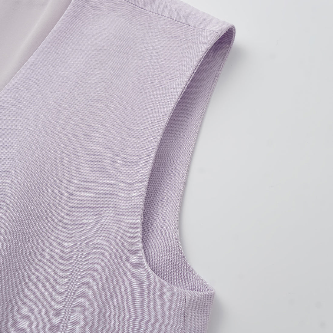 "Speak Sleek" Luxury Lightweight Linen Texture Acetate Tie-Strap Suit Vest—Lilac