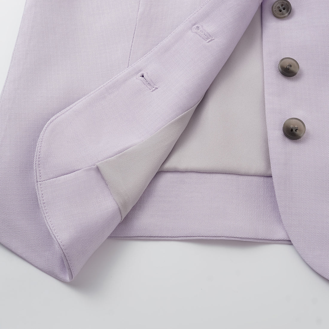 "Speak Sleek" Luxury Lightweight Linen Texture Acetate Tie-Strap Suit Vest—Lilac