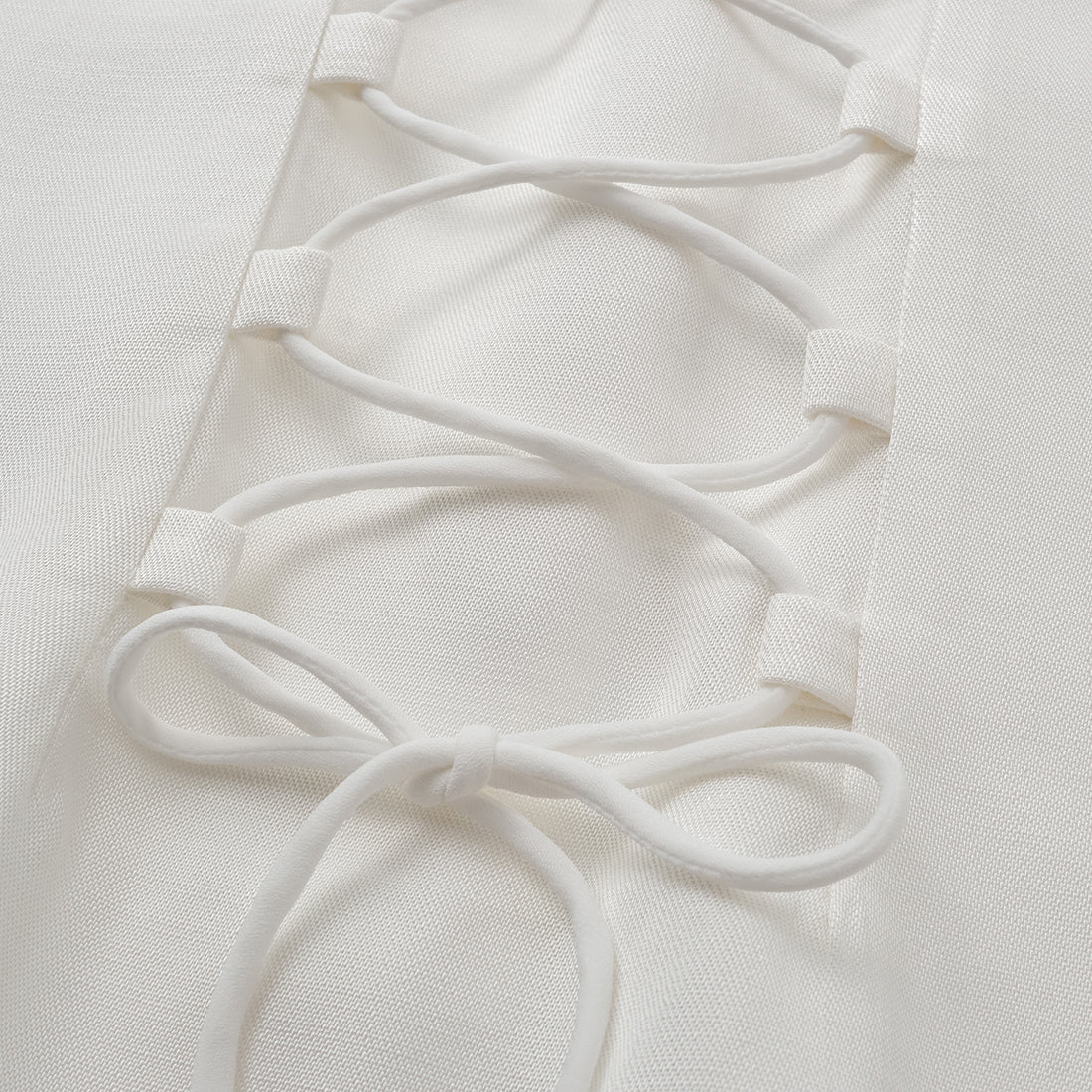 "Speak Sleek" 奢華輕薄麻感肌理醋酸綁帶西裝馬甲背心—Ivory