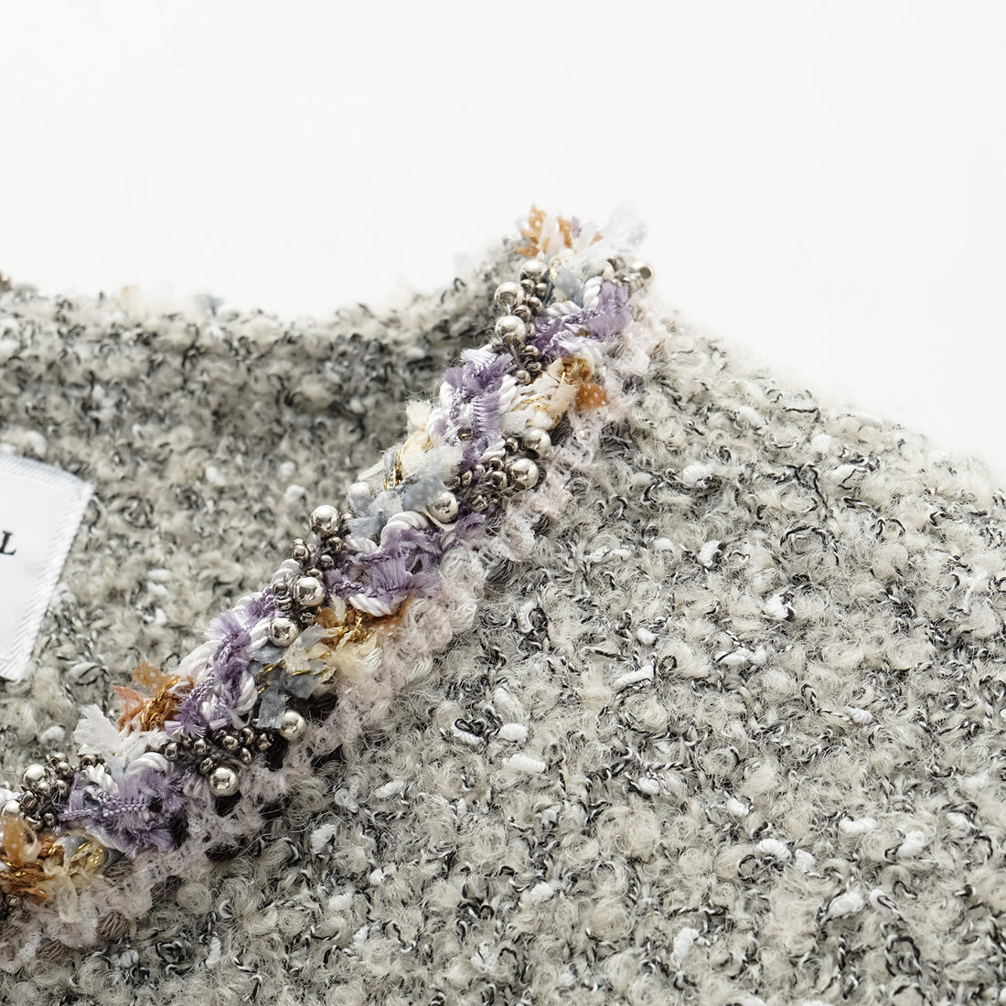"Chelsea Citywalk." Italian Textured Tweed Classic No.6 Jacket—Silver Ash