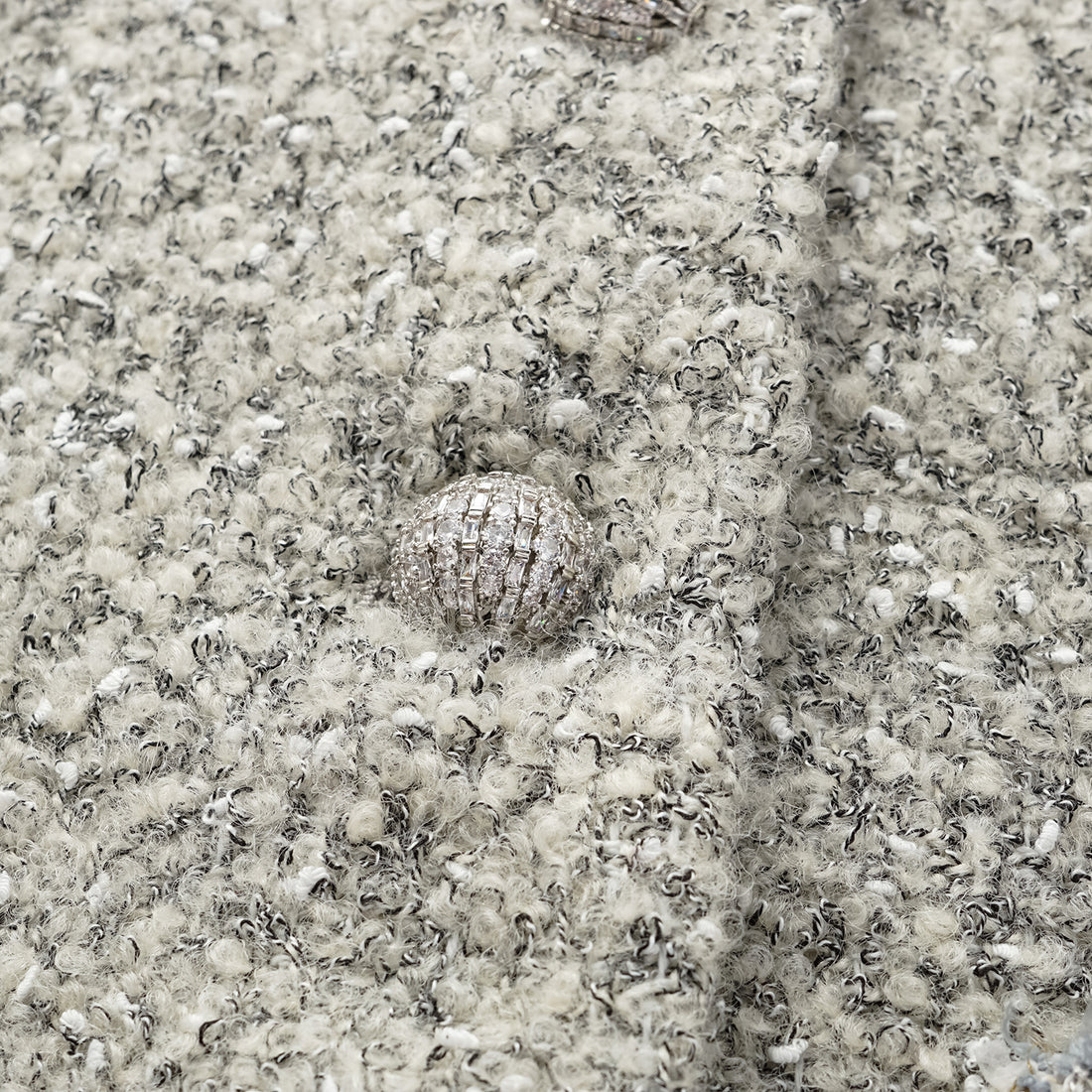"Chelsea Citywalk." Italian Textured Tweed Classic No.6 Jacket—Silver Ash