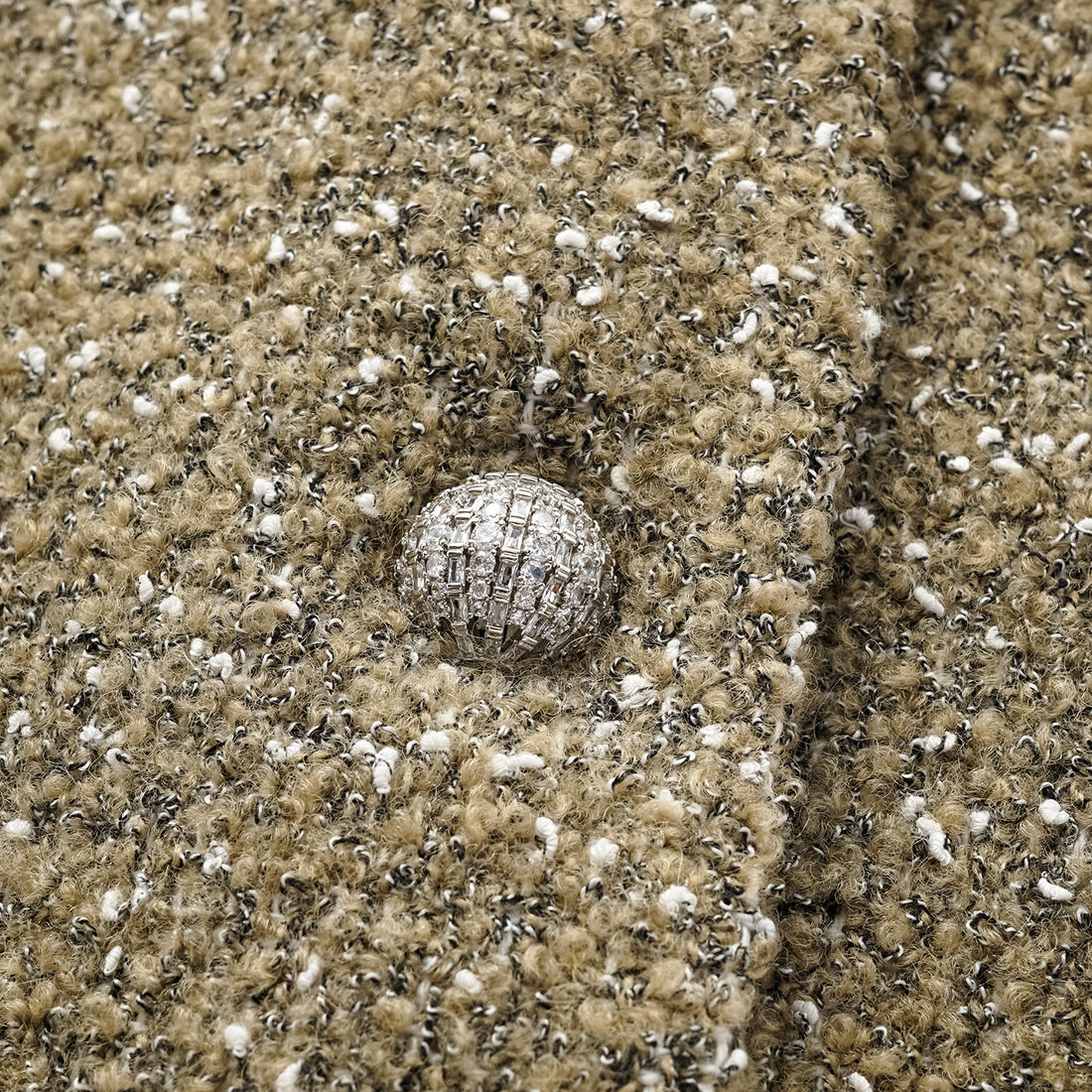 "Chelsea Citywalk." Italian Textured Tweed Classic No.6 Jacket—Amber Moss