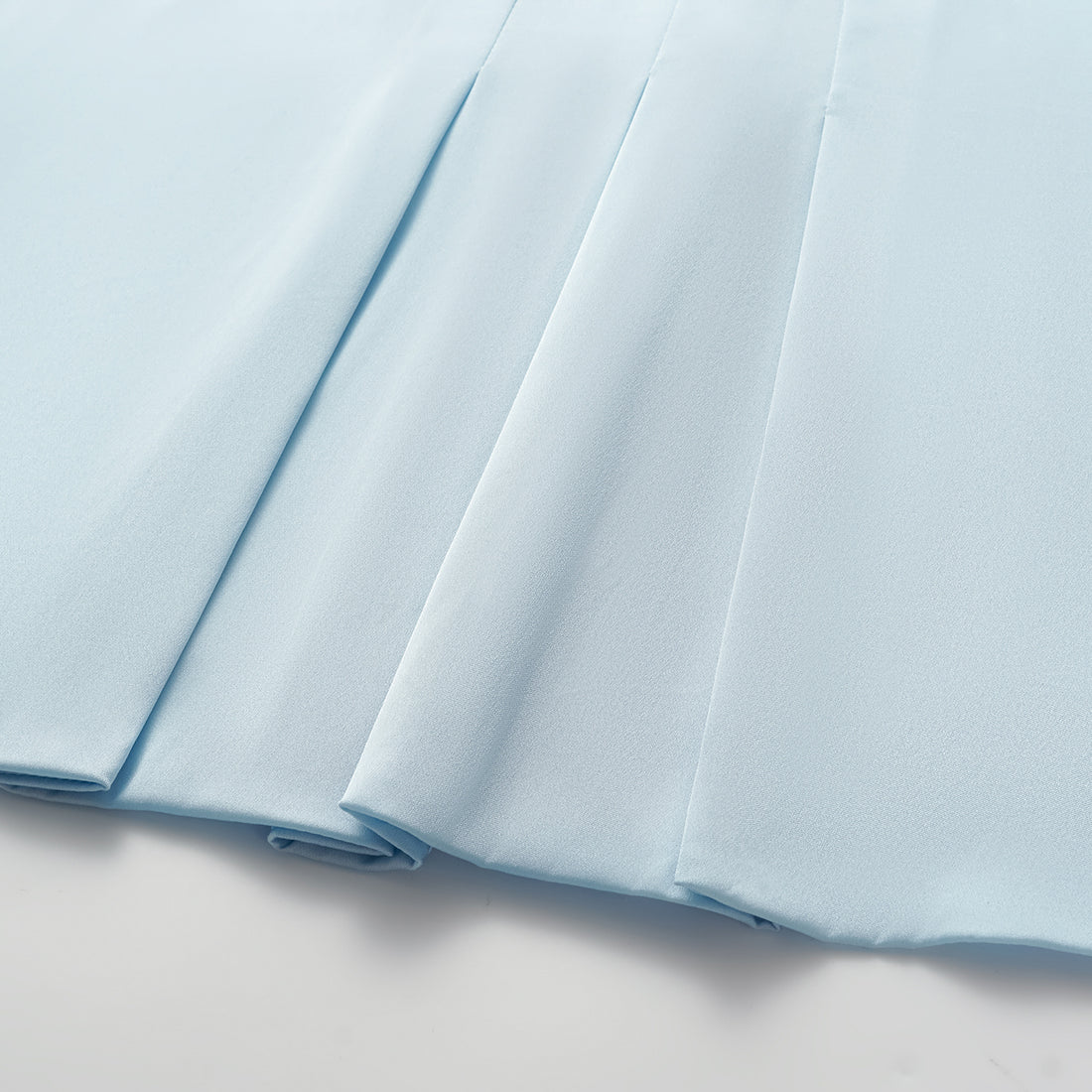 "Lazily in the Spring" 100% mulberry silk chiffon three-dimensional tailoring Chinese style blouse - sky blue