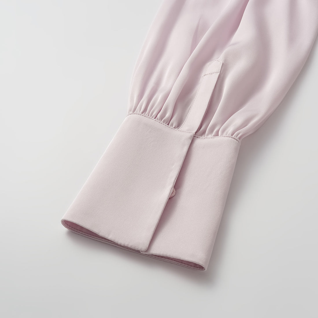 "Lazily in the Spring" 100% mulberry silk chiffon three-dimensional tailoring Chinese style blouse - cherry blossom pink