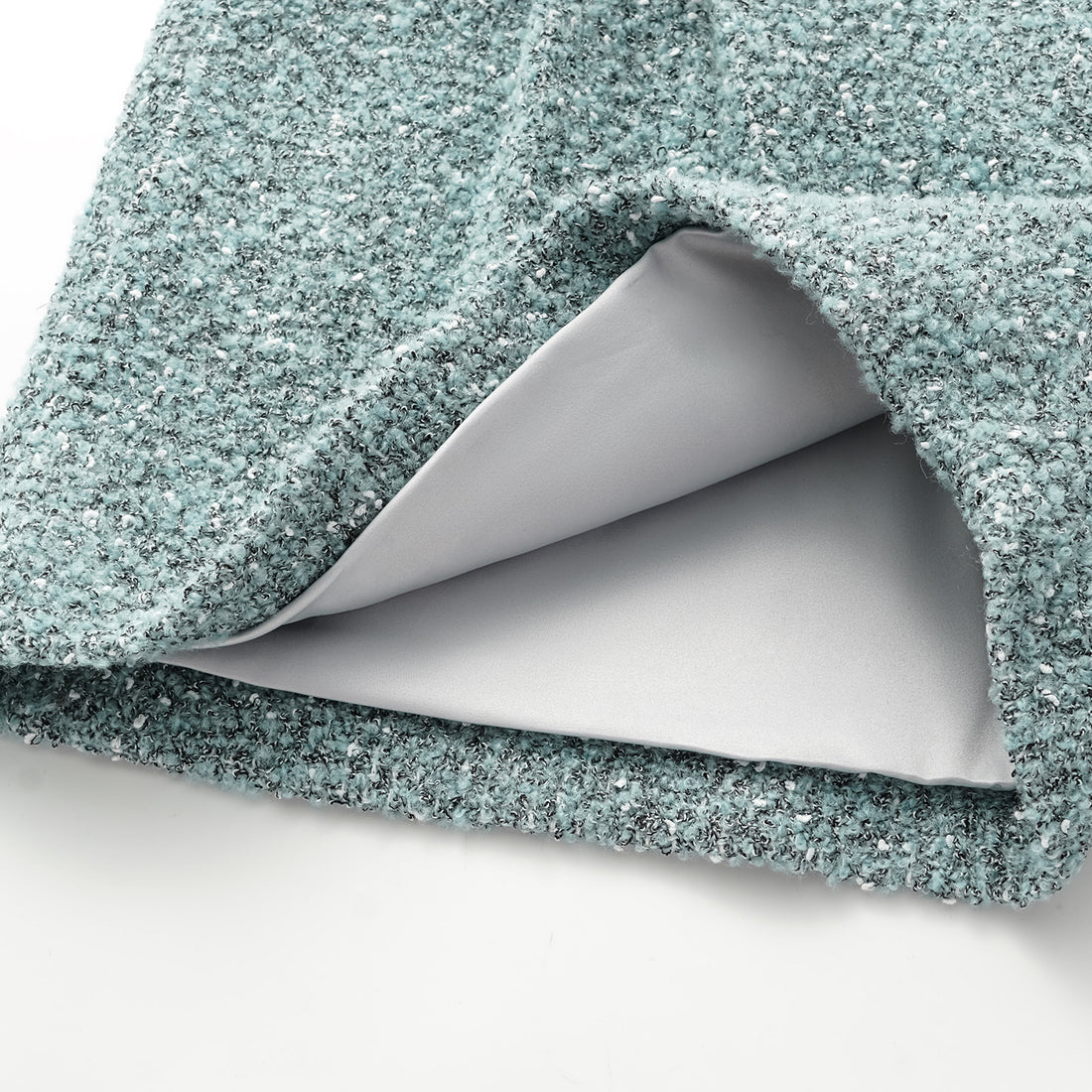 "Chelsea Citywalk." Italian Textured Tweed Shorts—Glacier Dream