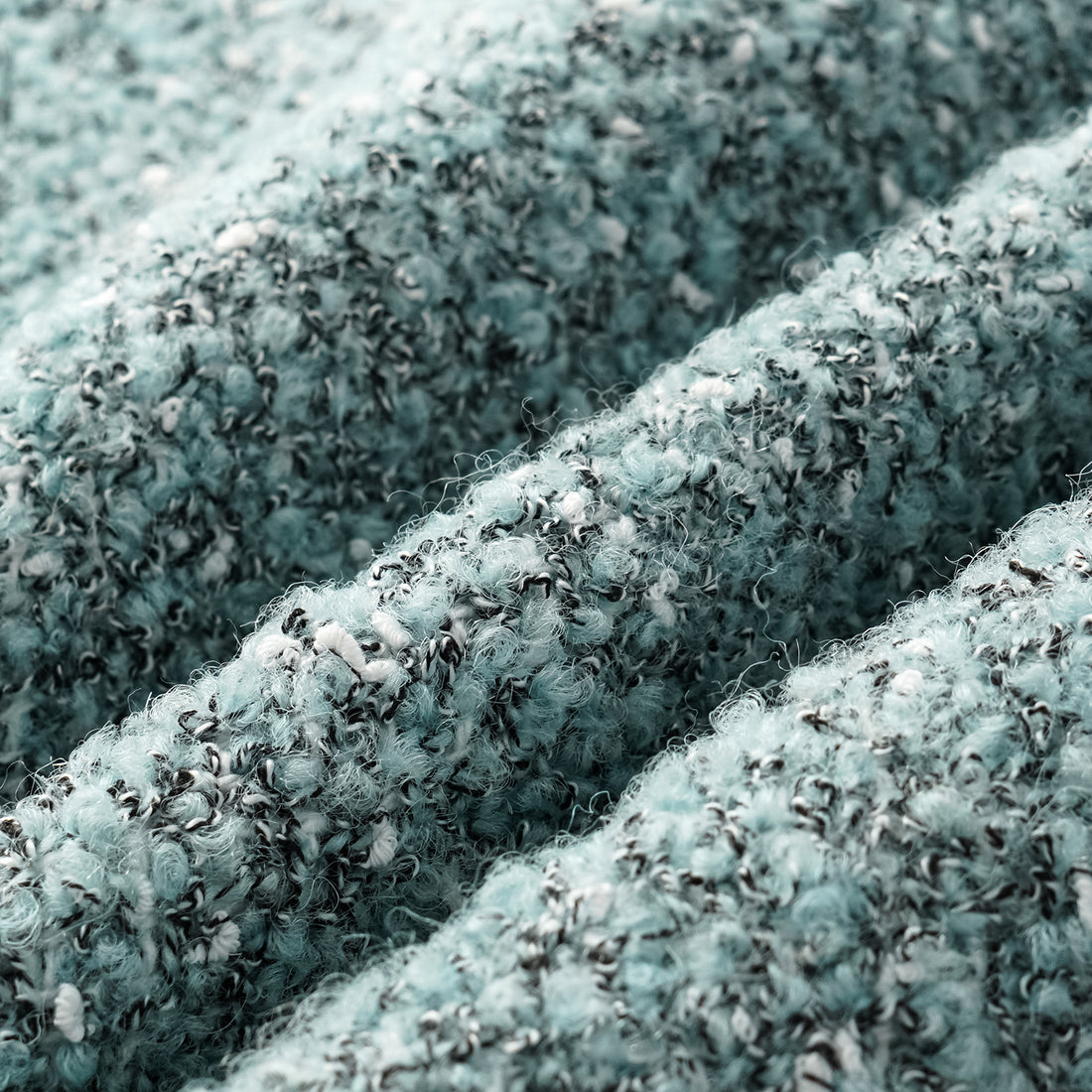 "Chelsea Citywalk." Italian Textured Tweed Shorts—Glacier Dream