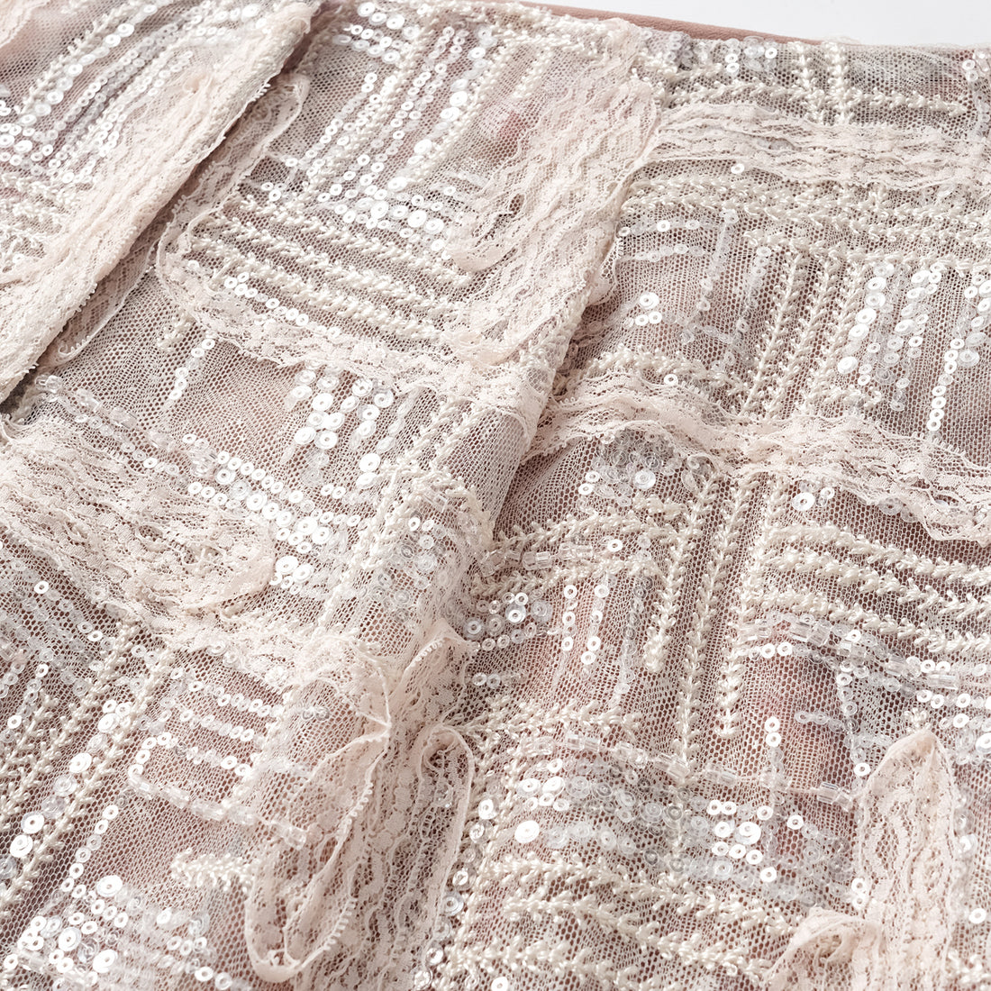 "Imperial Gala" Luxe Lace Painted Beaded Shorts