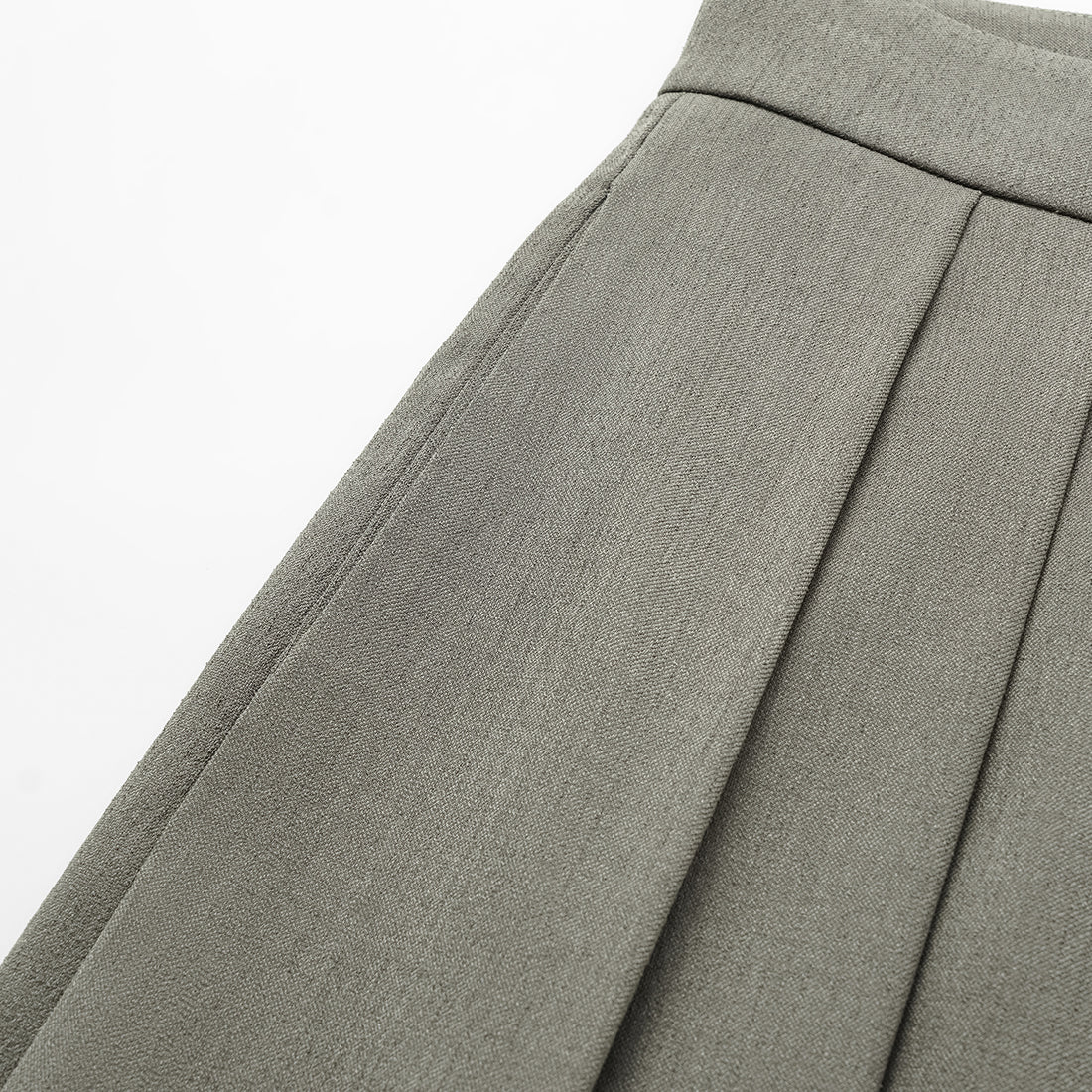 "Autumn Diary" Korean super stretch drape texture fabric special cut wide leg trousers - gray
