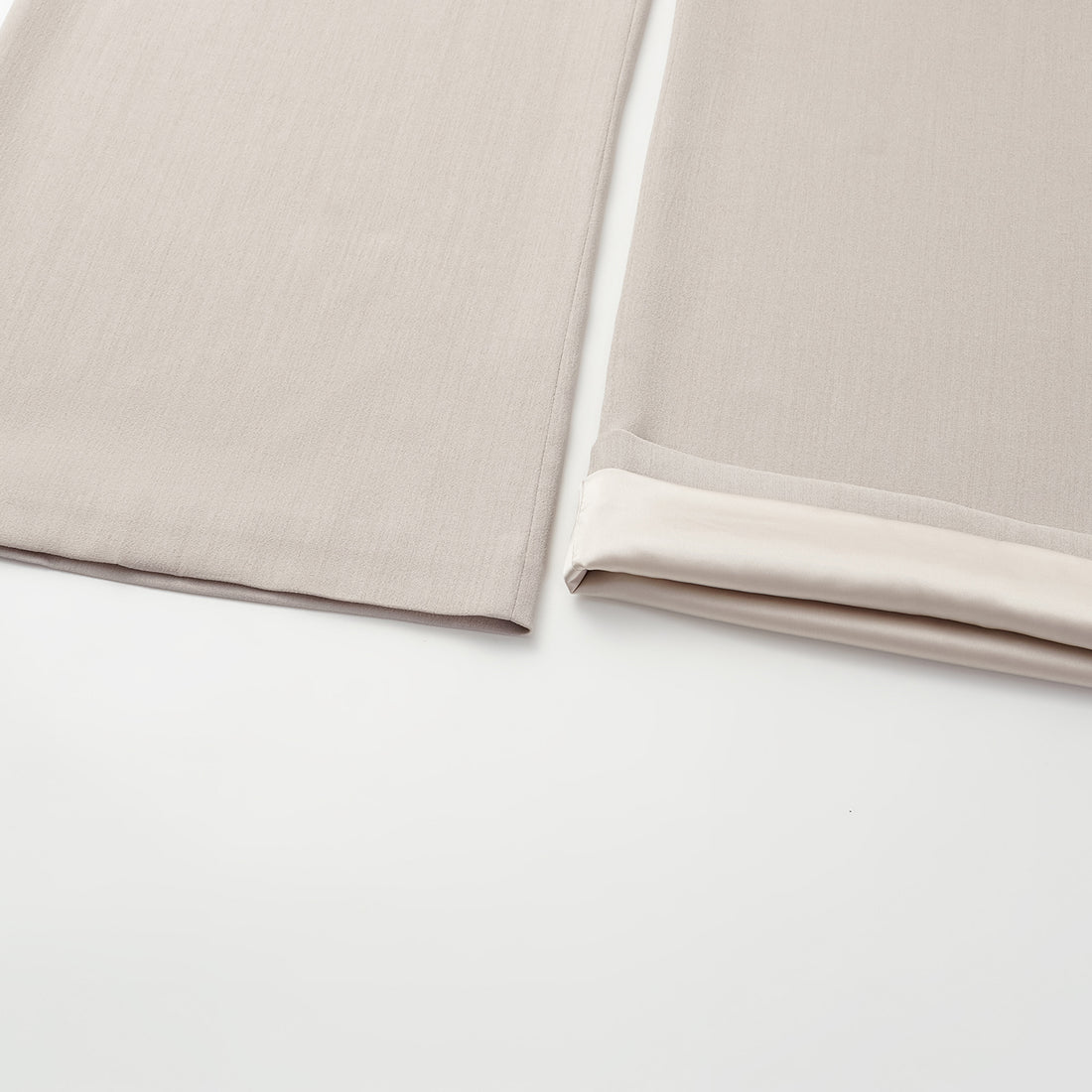 "Autumn Diary" Korean super stretch drape texture fabric special cut wide leg trousers - gray and white
