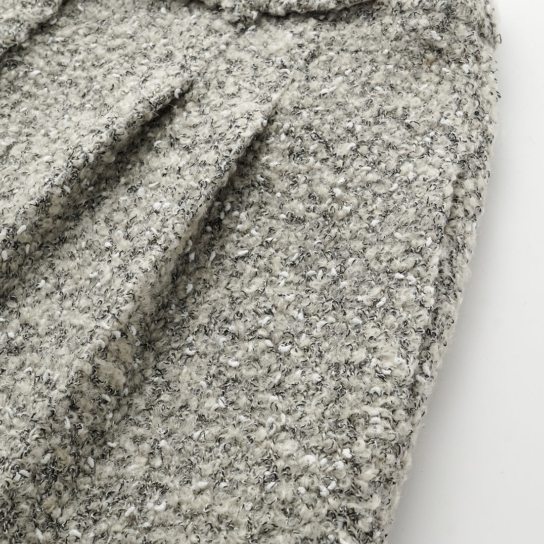 "Chelsea Citywalk." Italian Textured Tweed Shorts—Silver Ash