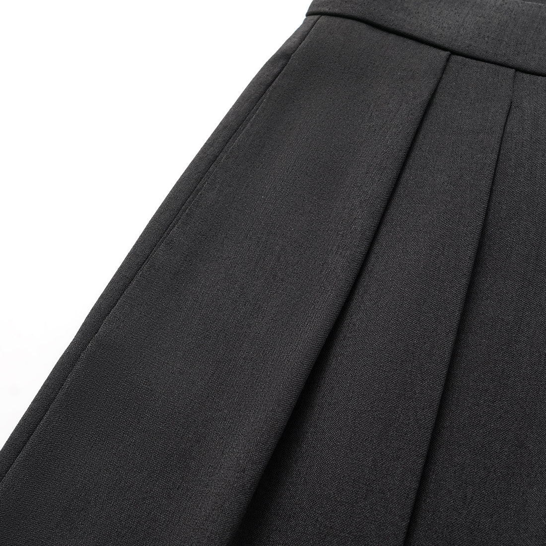 "Autumn Diary" Korean super stretch drape texture fabric special cut wide leg trousers - black