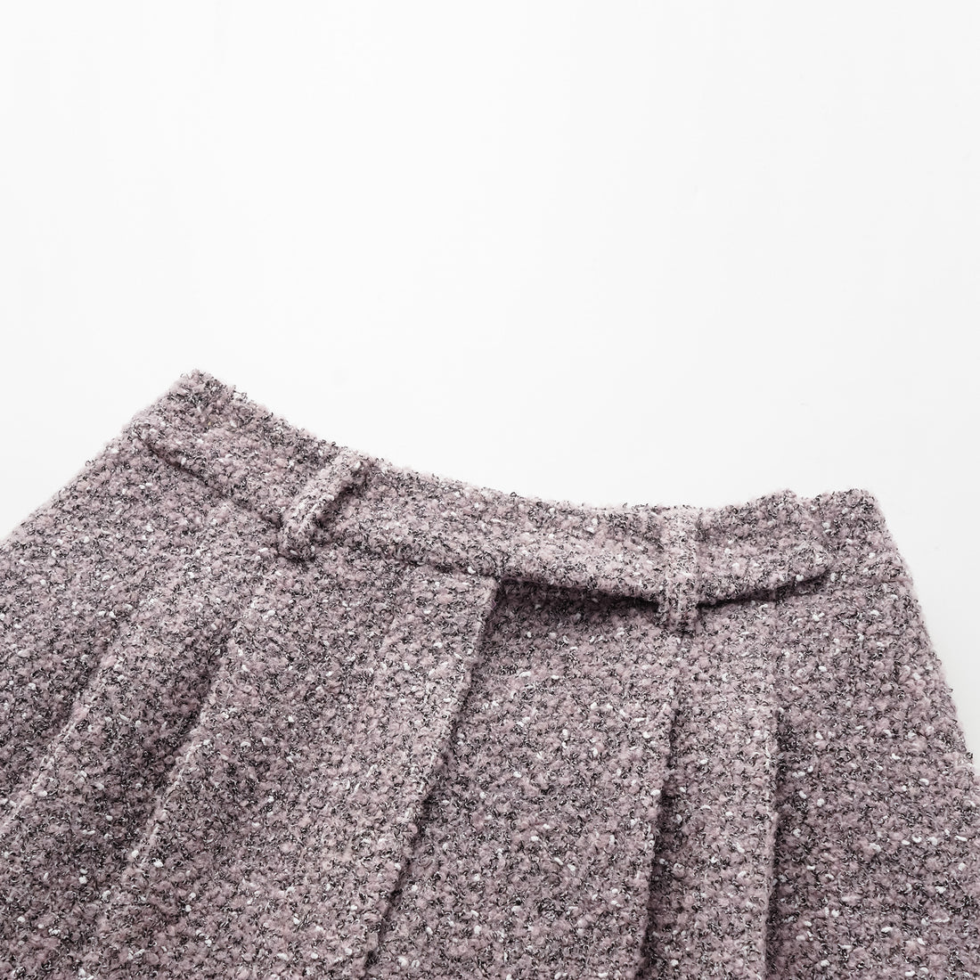 "Chelsea Citywalk." Italian Textured Tweed Shorts—Lavender Haze