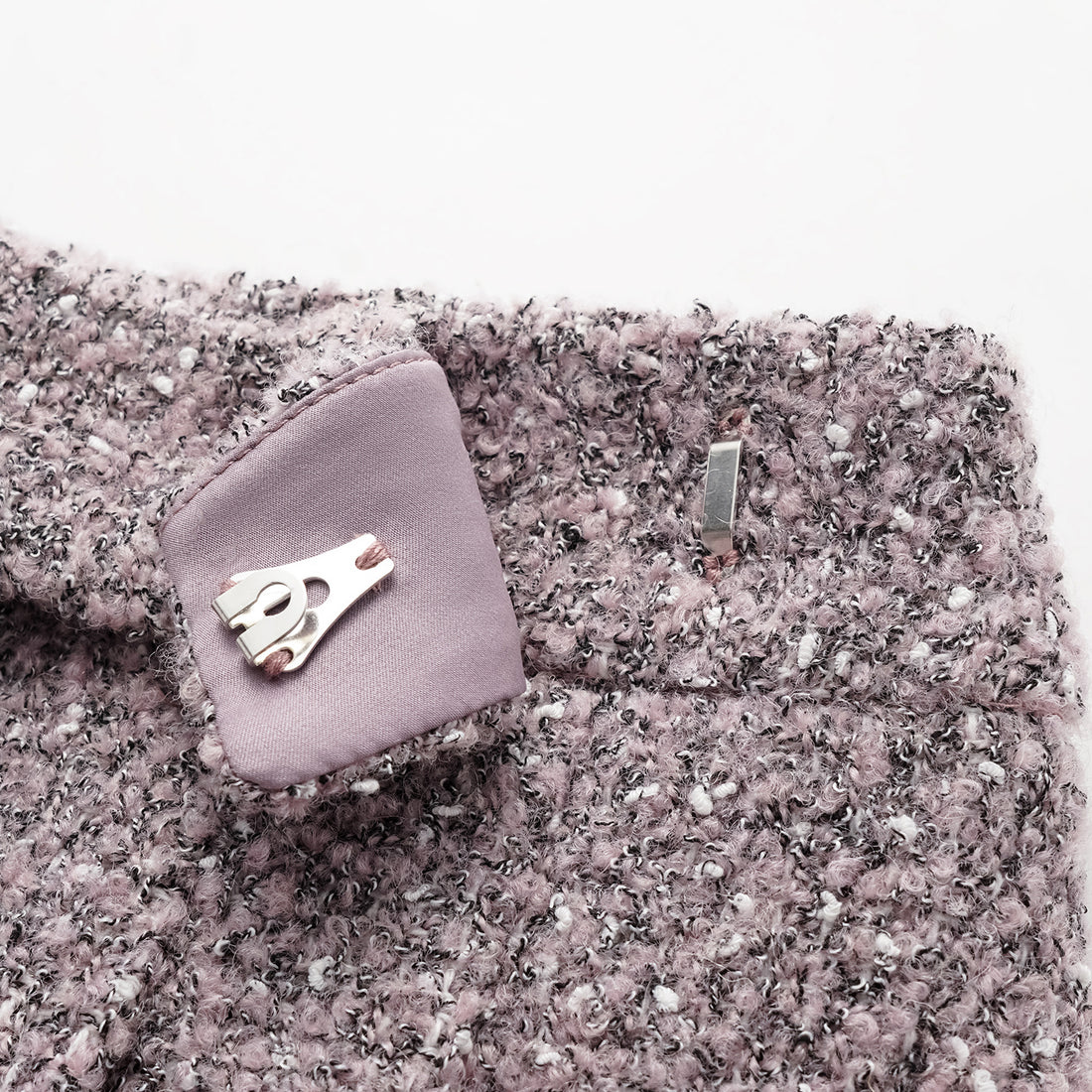 "Chelsea Citywalk." Italian Textured Tweed Shorts—Lavender Haze