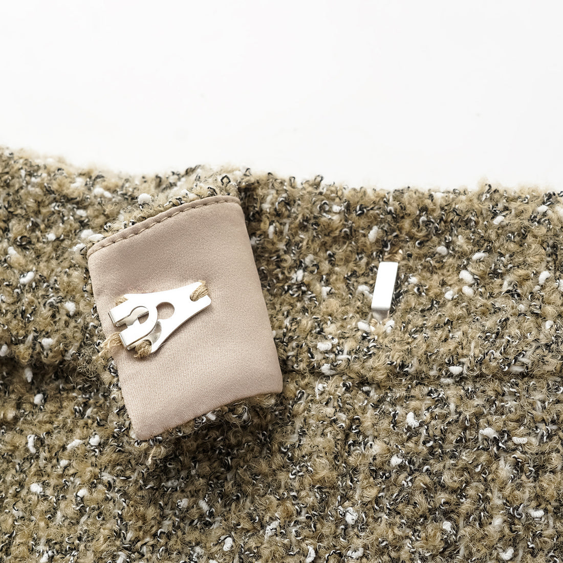 "Chelsea Citywalk." Italian Textured Tweed Shorts—Amber Moss