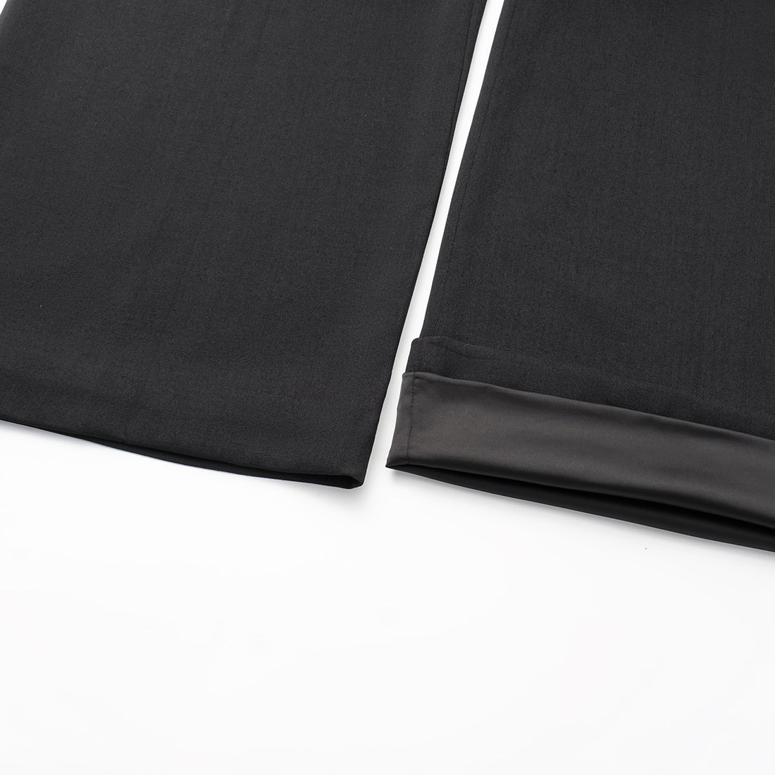 "Autumn Diary" Korean super stretch drape texture fabric special cut wide leg trousers - black