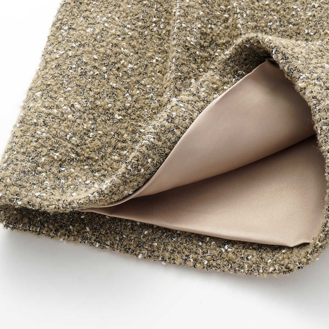 "Chelsea Citywalk." Italian Textured Tweed Shorts—Amber Moss