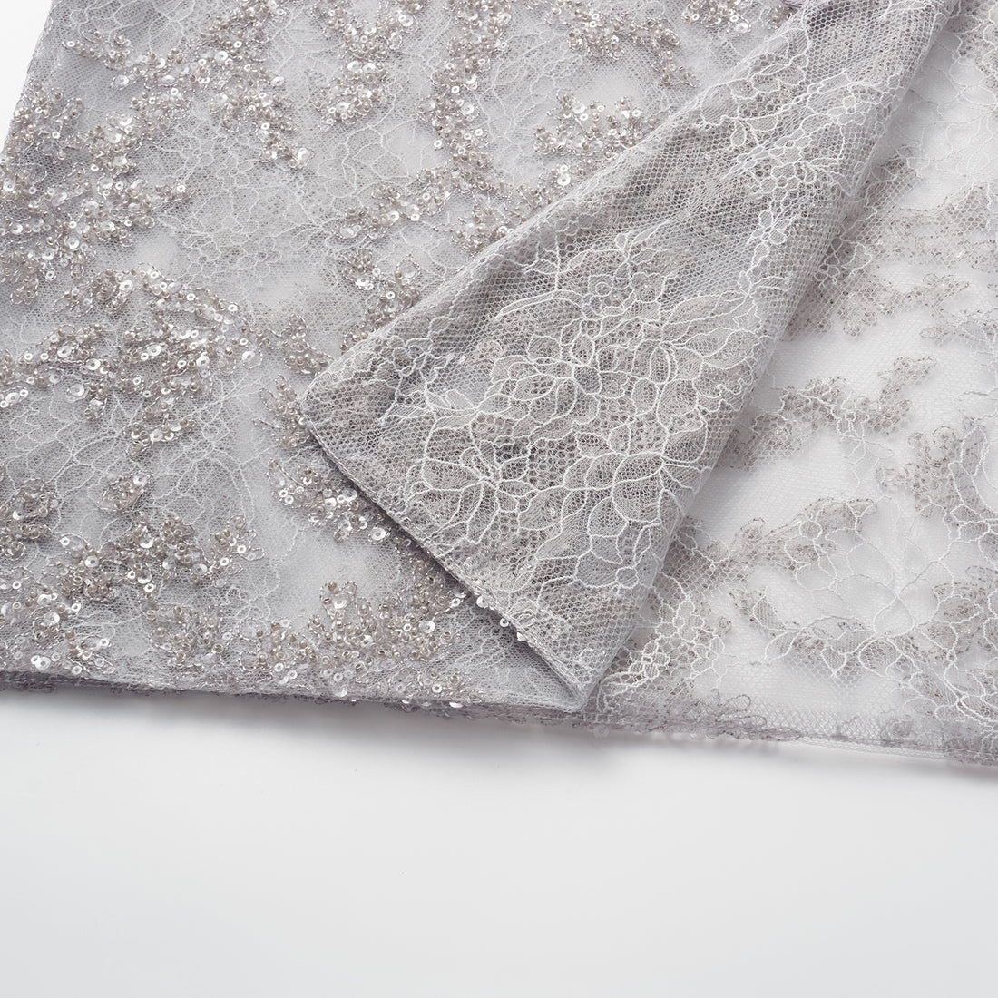 "Tea Banquet" Luxury Beaded Lace Light Chinese Style Cape Jacket - Silver