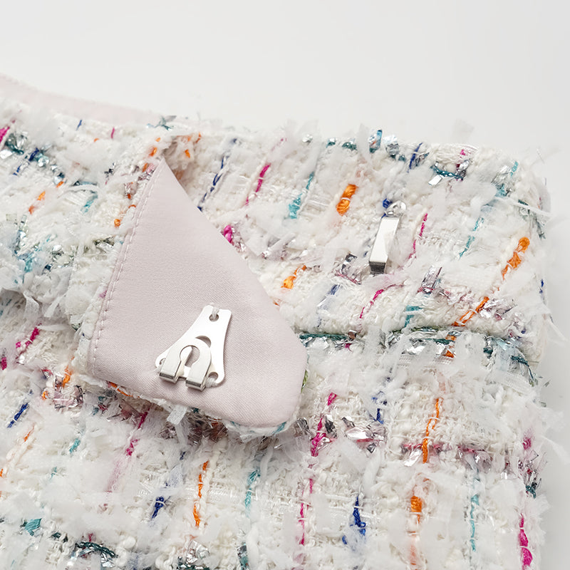 "Winter Versailles" Tweed Shorts—Fruit Mille Crepe