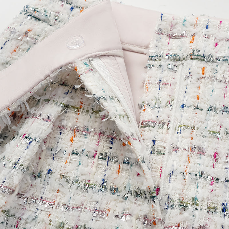 "Winter Versailles" Tweed Shorts—Fruit Mille Crepe